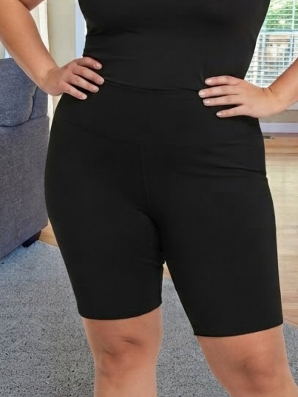 NWT Torrid sz 1X 14 / 16 black stretchy bike shorts with pockets